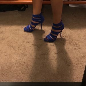 Royal Blue suede strappy heels